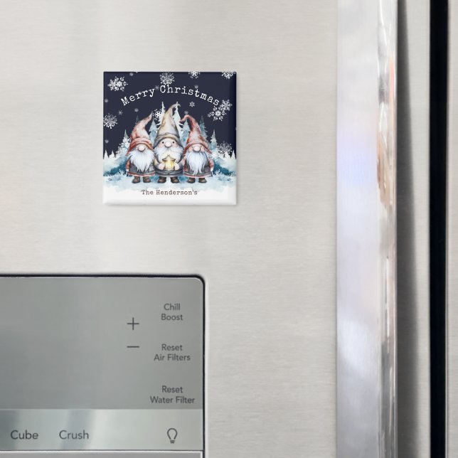 Personliga vattenfärggnomer jul magnet (In Situ (Fridge))