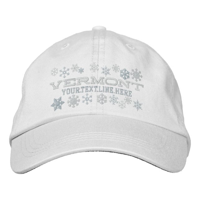 Personliga Vermont Vintersnöflingor Broderad Keps (Framsida)
