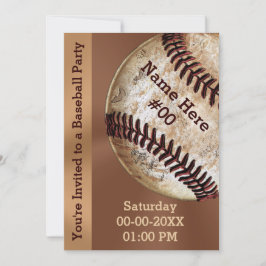 Personliga Vintage Baseball-festlig inbjudningar