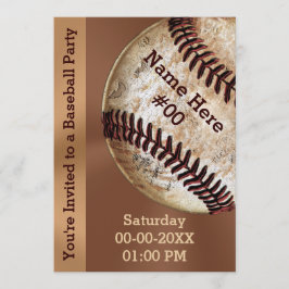 Personliga Vintage Baseball-festlig inbjudningar