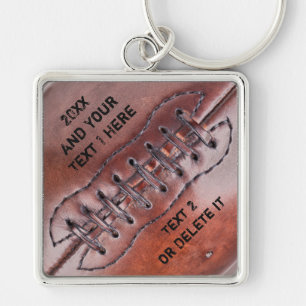 Personliga vintage fotbollslag gåvor DIN TEXT Fyrkantig Silverfärgad Nyckelring