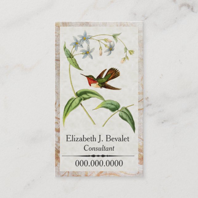 Personliga visitkortar för Scintillant Hummingbird Visitkort (Framsida)