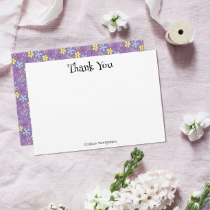 Personliga Whimsical Vilda Blommor Söt Blomma Tack Kort