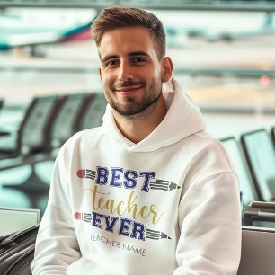 Personligad Bästa Lärare Någonsin - Anpassad Prese Hoodie