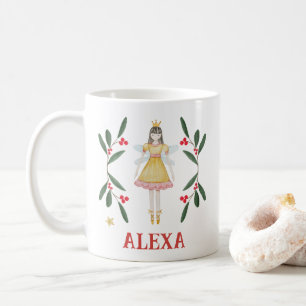 Personligad botanisk söt ballerina jul kaffemugg