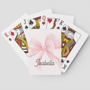 Personligad flicka rosa rosett casinokort