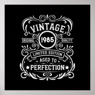 Personligad fyrtio vintage 40-års födelsedagsfest poster