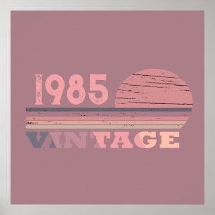 Personligad fyrtiotals vintage 40-årsfest poster