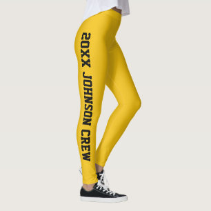 Personligad glada taggigula familjeåterträff leggings