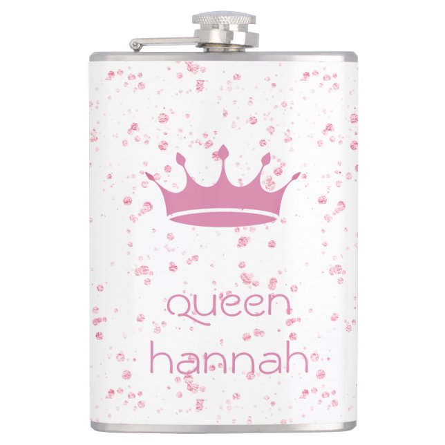 Personligad Rosa Krona Drottning Fickplunta (Framsidan)