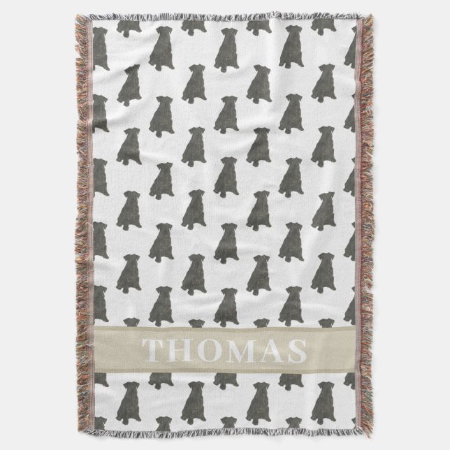 Personligad Schnauzer (Svart)  Filt (Framsidan Vertikal)