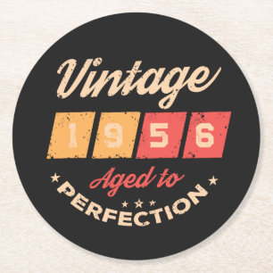 Personligad sjuttio vintage 70-årsfest underlägg papper rund