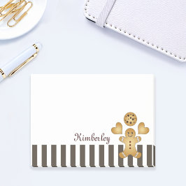 Personligad söt pepparkaksgubbe kaka post-it block