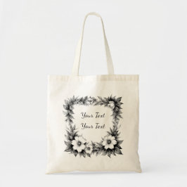 Personligad stor blommig ram Totebag Tygkasse