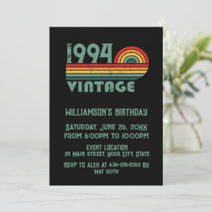 Personligad trettio vintage 30-års födelsedagsfest inbjudningar