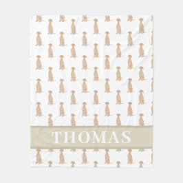 Personligad Vizsla Babyfilt Rosa & Vit Fleecefilt