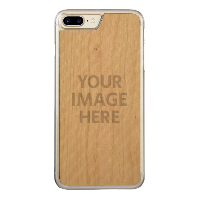 Personliganpassningsbarfoto Carved Wood iPhone Skal (Baksida)