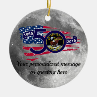 PersonligApollo 11 50th årsdag Julgransprydnad Keramik
