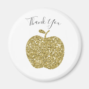 PersonligApple magnet för lärareFauxguld