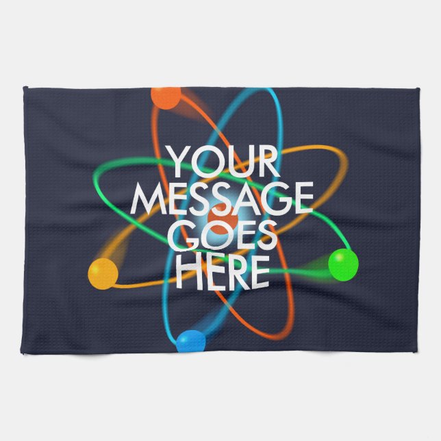 Personligat YOUR MESSAGE Vetenskap Kökshandduk (Horisontell)