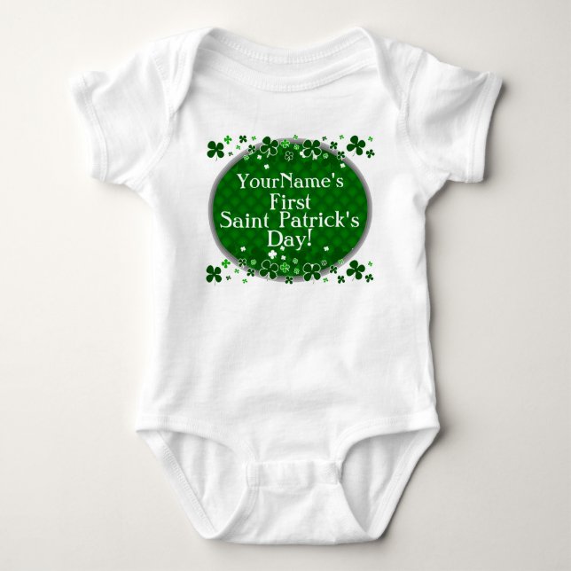 Personligbaby första saint patrick's day t-shirt (Framsida)