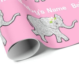 Personligbaby shower som slår in papper för presentpapper