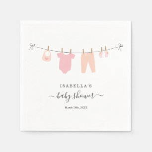 Personligbaby showerflicka rosor & korall pappersservett