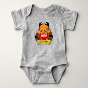 PersonligbabyBison med hjärta Tröja