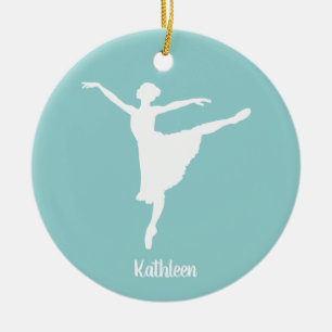 PersonligBallerinaSilhouette Julgransprydnad Keramik