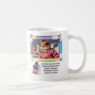 Personligbarns ungar skolar fotoramen kaffemugg