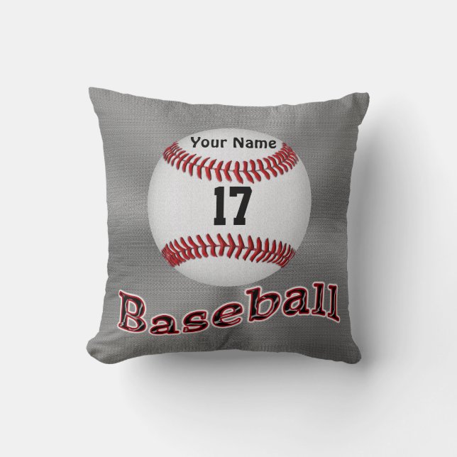 Personligbaseball kudder DITT NAMN & NUMRERAR Kudde (Framsida)