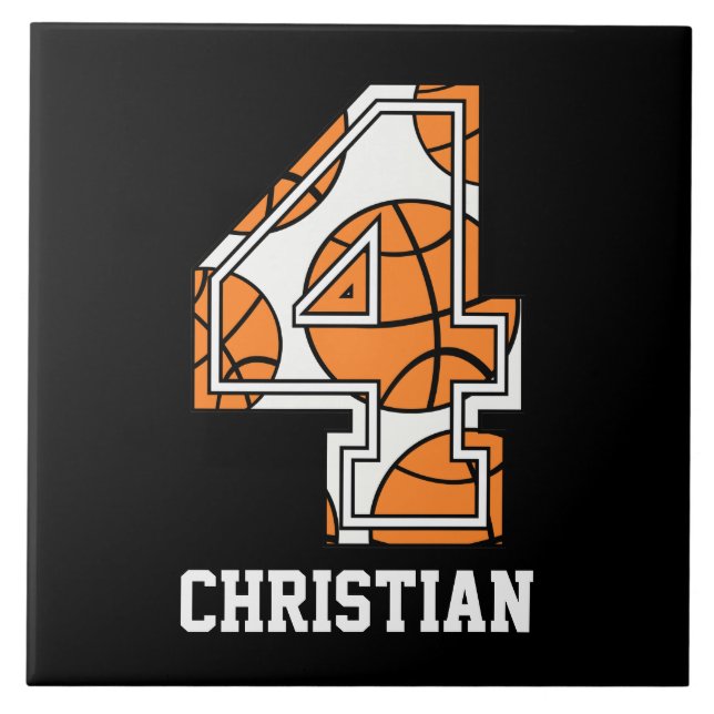 Personligbasket numrerar 4 kakelplatta (Framsidan)