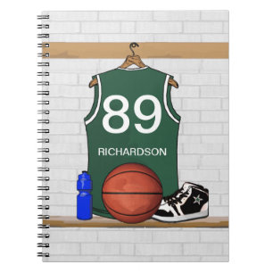 PersonligbasketJersey (grön) journal Anteckningsbok
