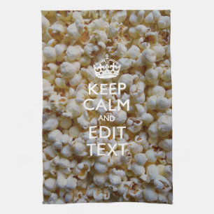 PersonligBEHÅLLALUGN OCH din text på Popcorn Kökshandduk