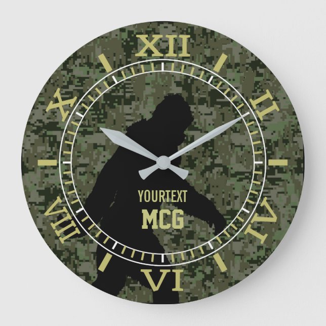 PersonligBigfoot Sasquatch Camo stil Stor Klocka (Framsida)