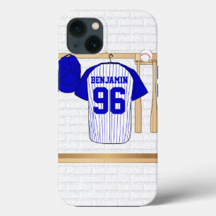 Personligblått- och vitbaseball Jersey