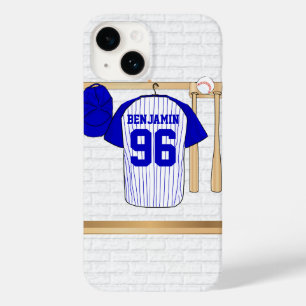 Personligblått- och vitbaseball Jersey