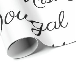 PersonligbröllopNamn-Giftermål Gfitwrap B & W Presentpapper