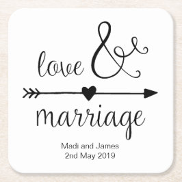 Personligbröllopunderlägg Underlägg Papper Kvadrat