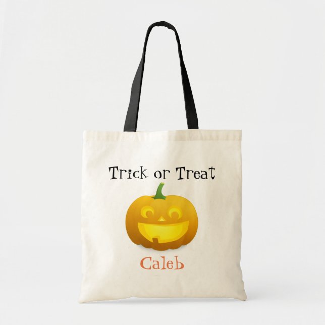 Personligbus eller godis Halloween hänger lös Tygkasse (Framsidan)