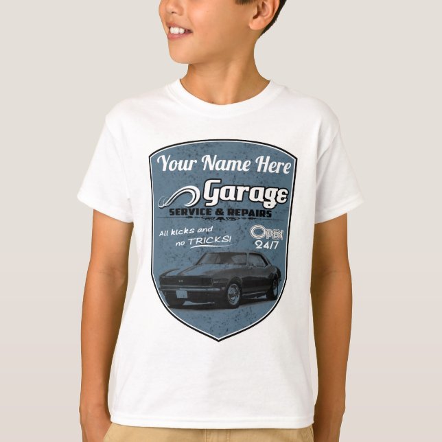 PersonligCamaro garage Tee Shirt (Framsida)
