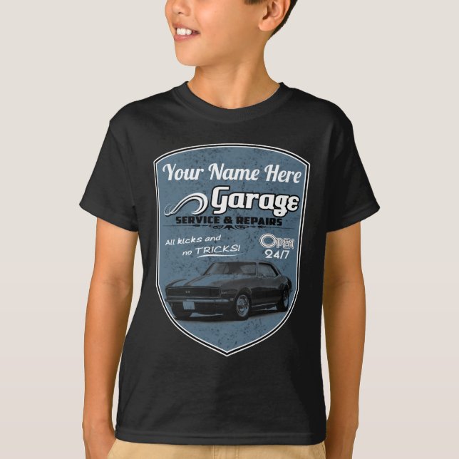 PersonligCamaro garage Tee Shirt (Framsida)