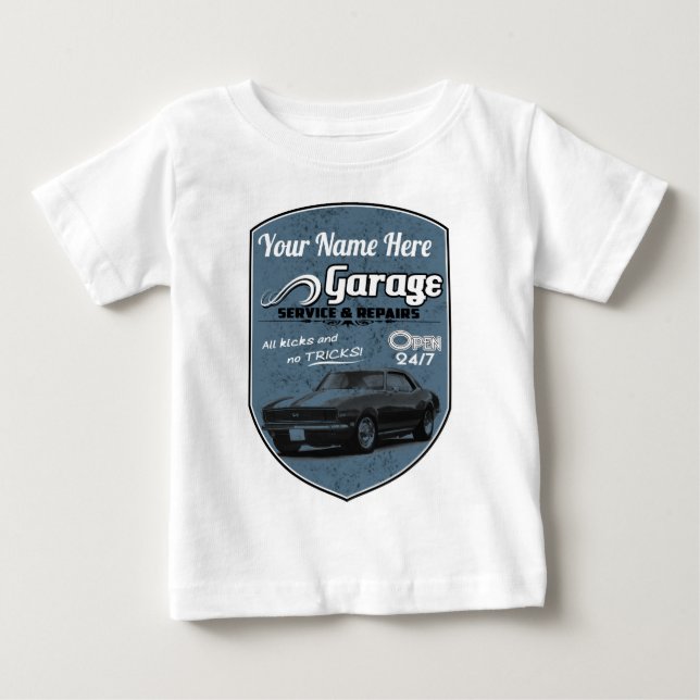 PersonligCamaro garage Tee Shirt (Framsida)