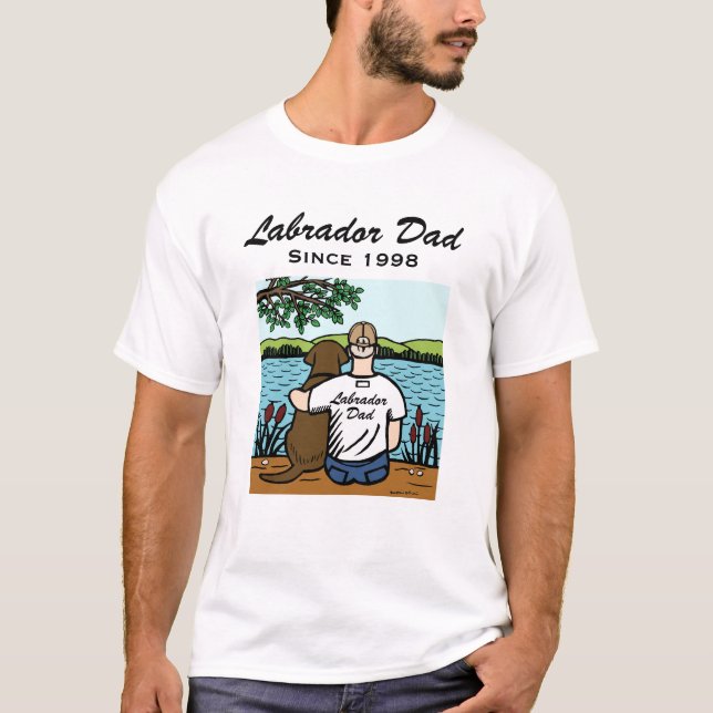 Personligchoklad Labrador och pappa T-shirt (Framsida)