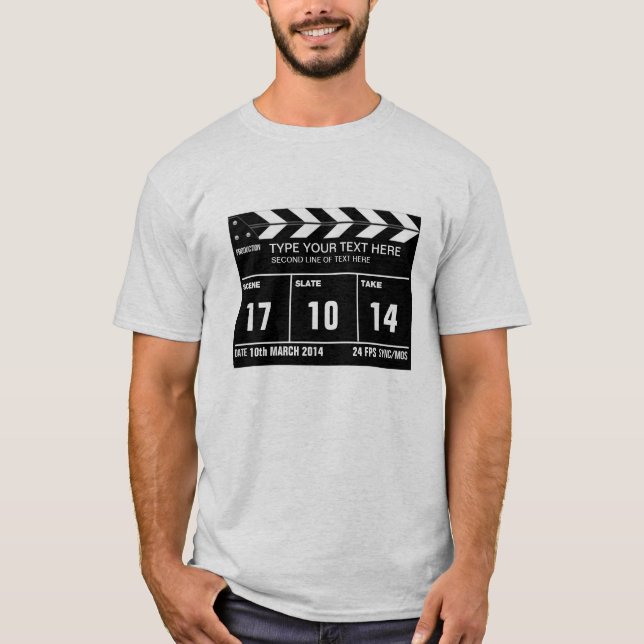 PersonligClapperboard klassiker Tee (Framsida)