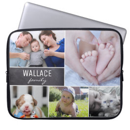 PersonligCollagefamiljen lurar husdjurfotokvarter Laptop Fodral