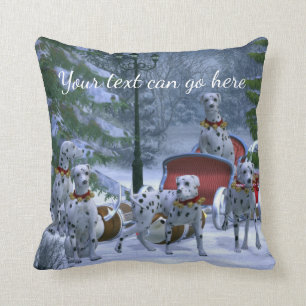 PersonligDalmatians, Sleigh & snöjul Kudde