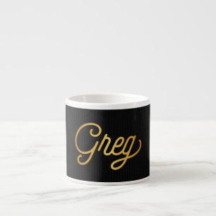 Personligeleganten skrivar Greg guldsvart Espressomugg