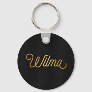 Personligeleganten skrivar Wilma guldsvart Nyckelring