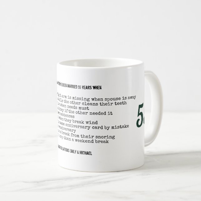 PERSONLIGEN 55-årsdagen för Bröllop Kaffemugg (Framsida höger)